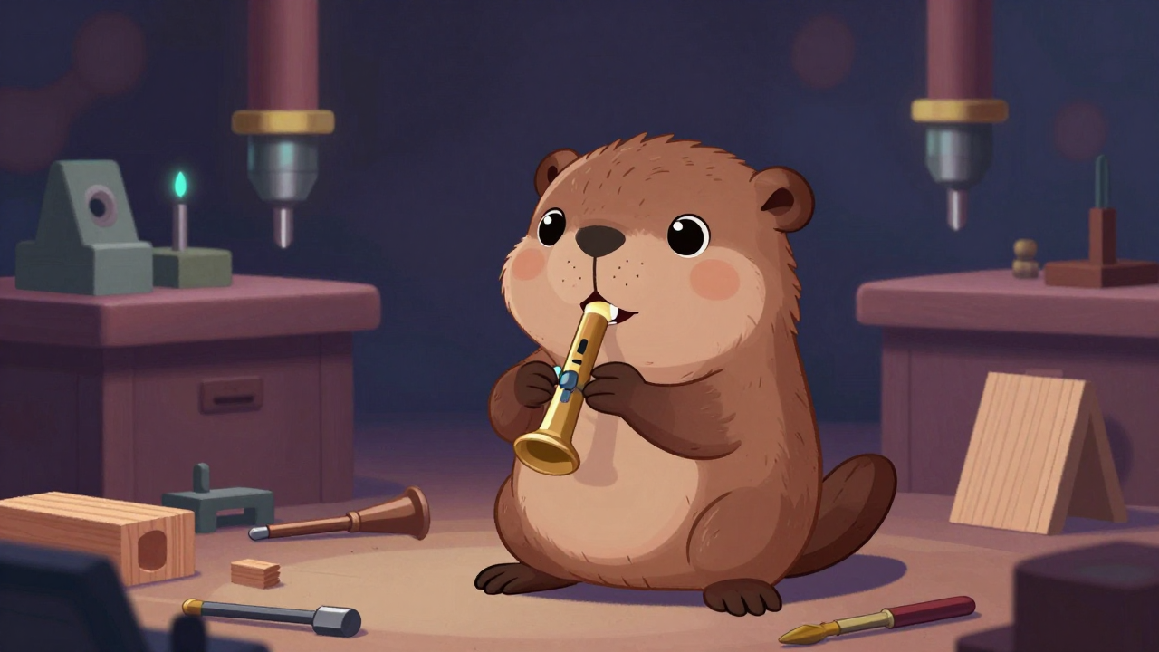 목관악기제조원 직업 종사자가 업무를 수행하는 모습