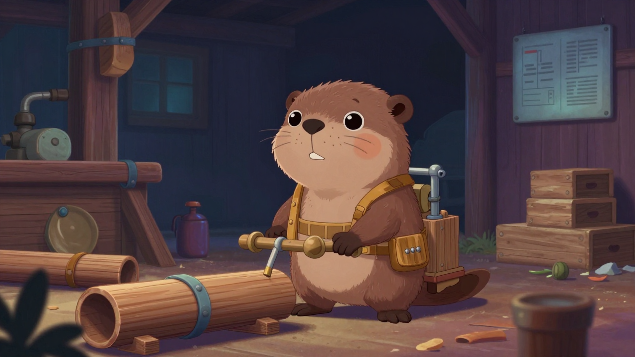 목관운반원 직업 종사자가 업무를 수행하는 모습