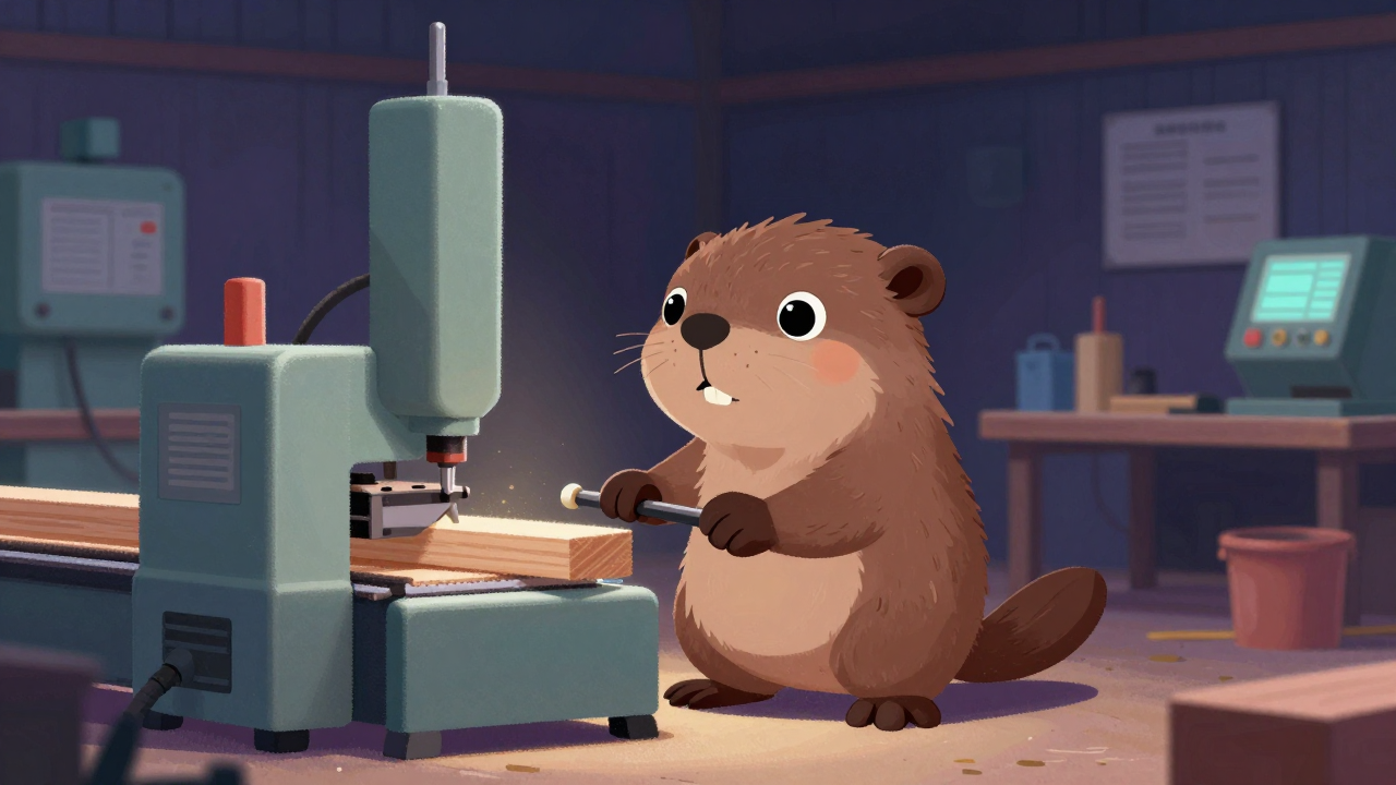 목재가공기조작원 직업 종사자가 업무를 수행하는 모습