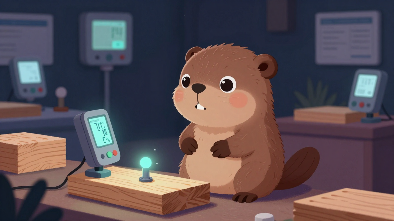 목재수분시험원 직업 종사자가 업무를 수행하는 모습