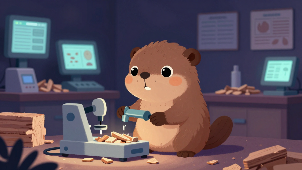 목재칩분석원 직업 종사자가 업무를 수행하는 모습