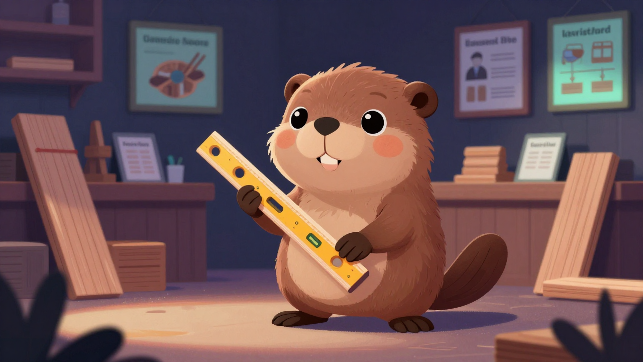 목재판매원 직업 종사자가 업무를 수행하는 모습