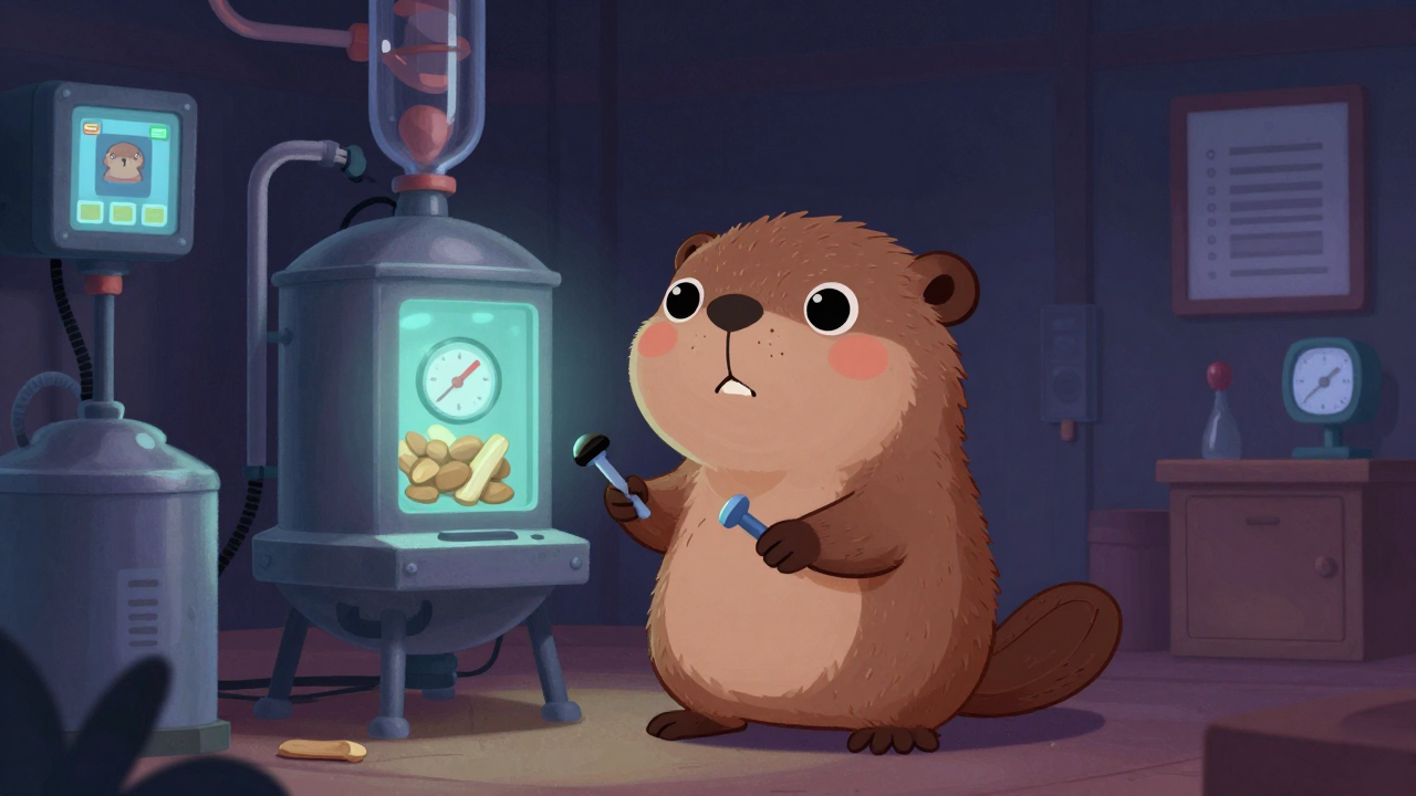 목초액제조설비운전원 직업 종사자가 업무를 수행하는 모습