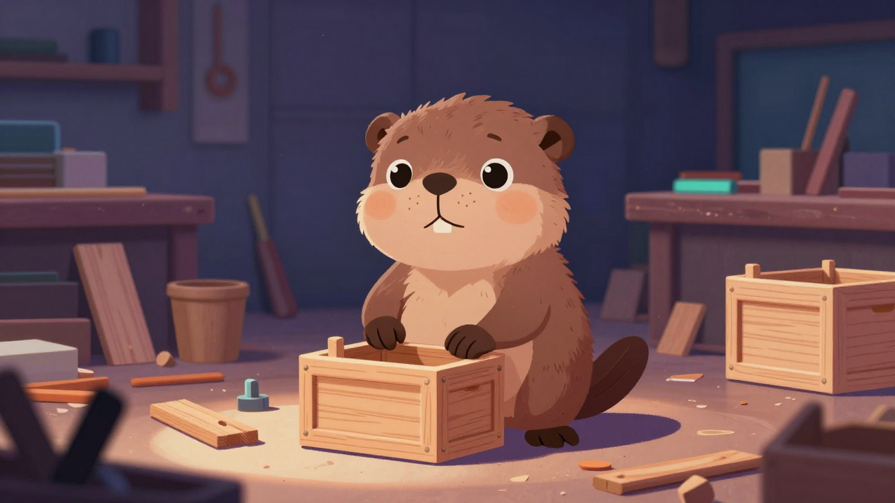 목함제작원 직업 종사자가 업무를 수행하는 모습