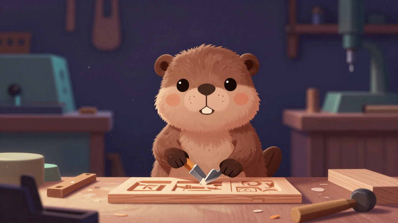 목형제작원 직업 종사자가 업무를 수행하는 모습