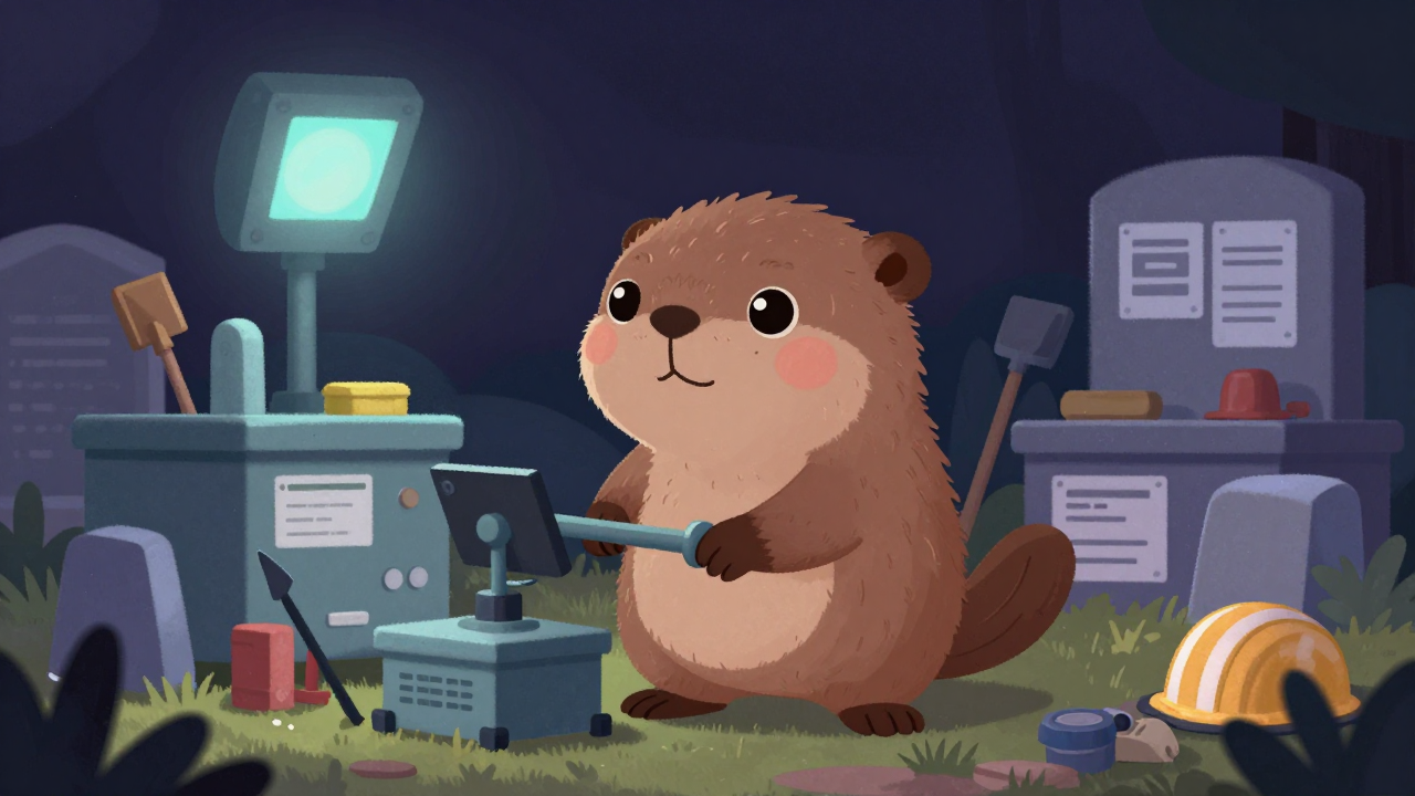 묘지관리원 직업 종사자가 업무를 수행하는 모습