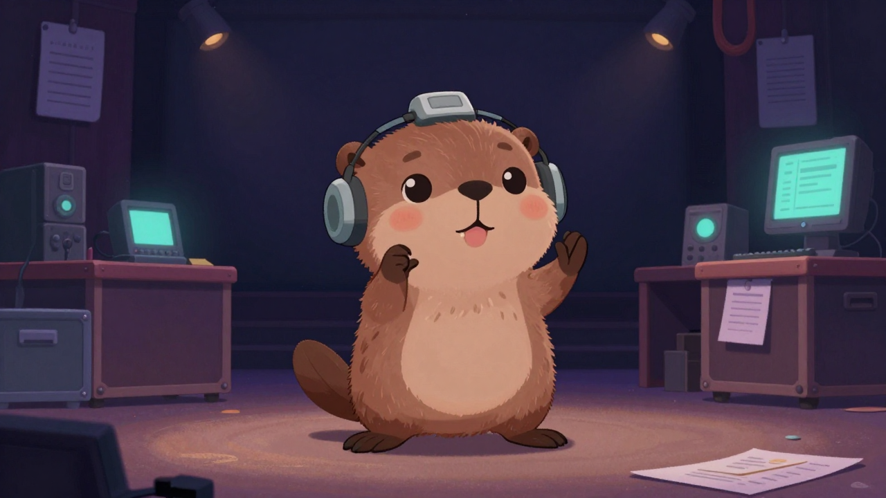 무대감독 직업 종사자가 업무를 수행하는 모습