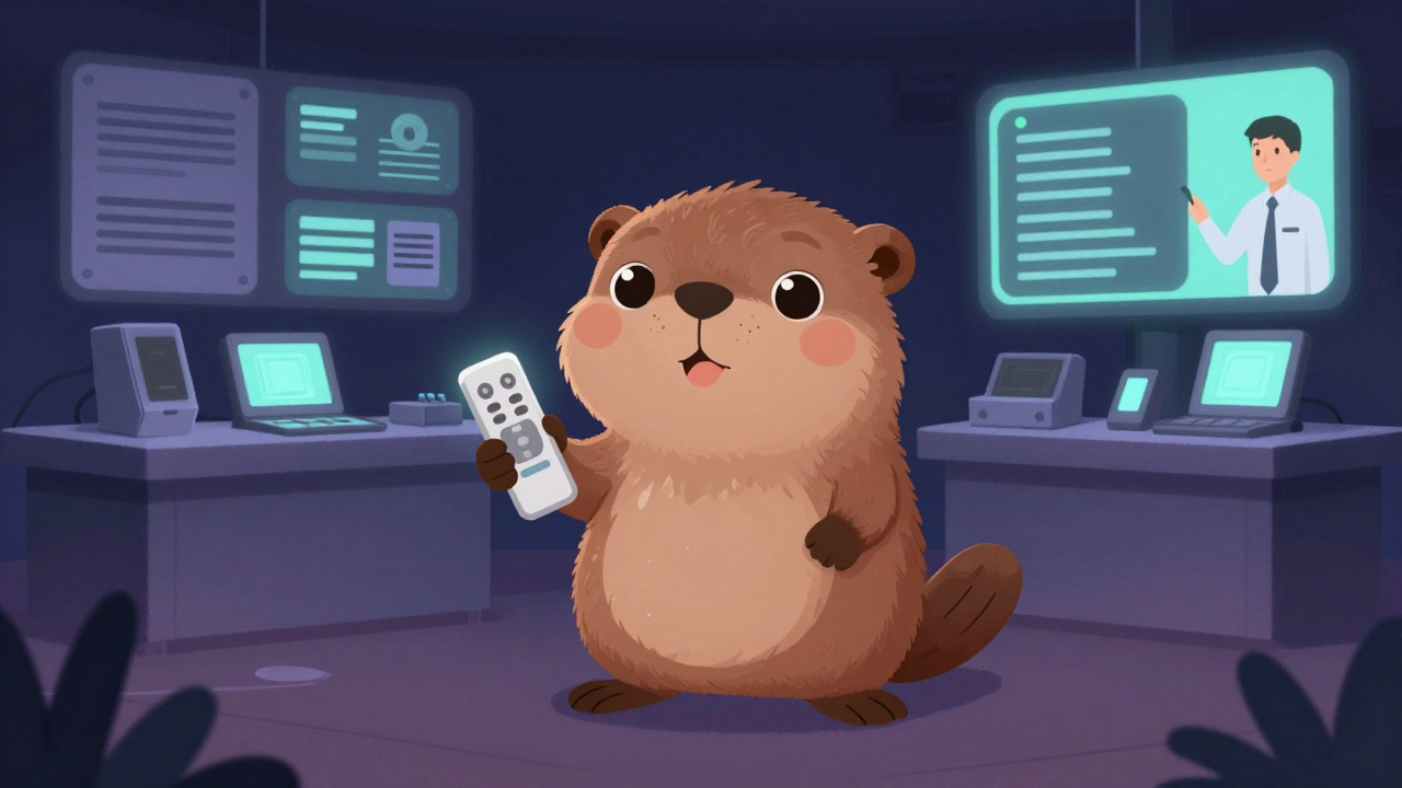 무인경비영업원 직업 종사자가 업무를 수행하는 모습