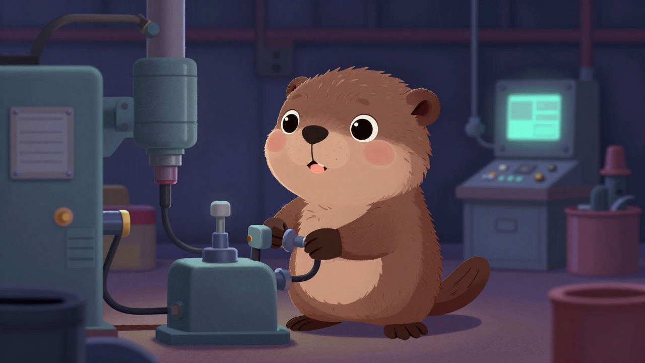 무인변전소관리원 직업 종사자가 업무를 수행하는 모습