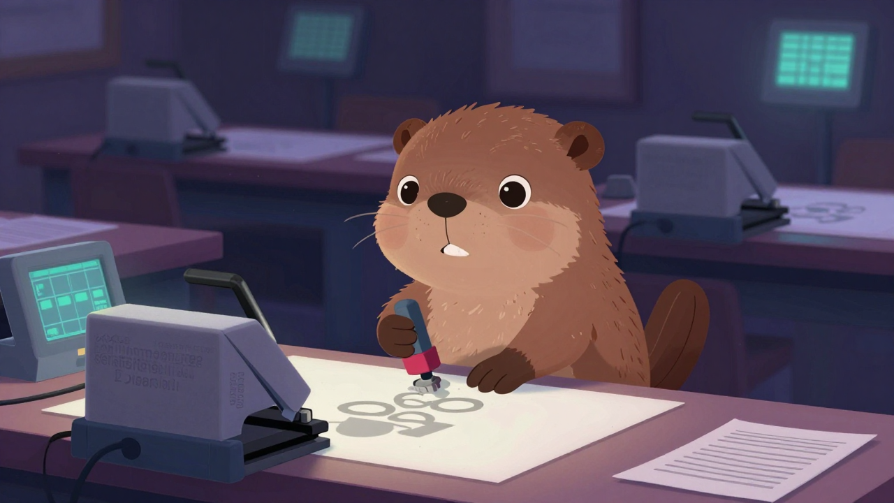 문자판전사원 직업 종사자가 업무를 수행하는 모습