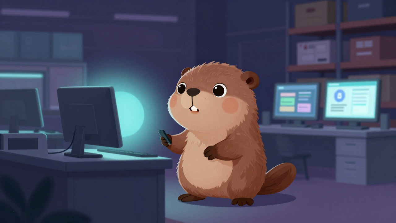 물류전산조작원 직업 종사자가 업무를 수행하는 모습