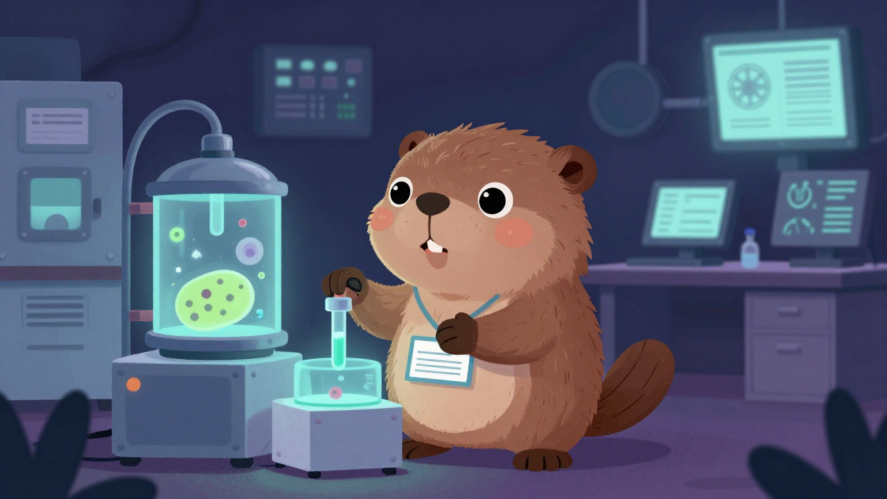 미생물발효시험원 직업 종사자가 업무를 수행하는 모습