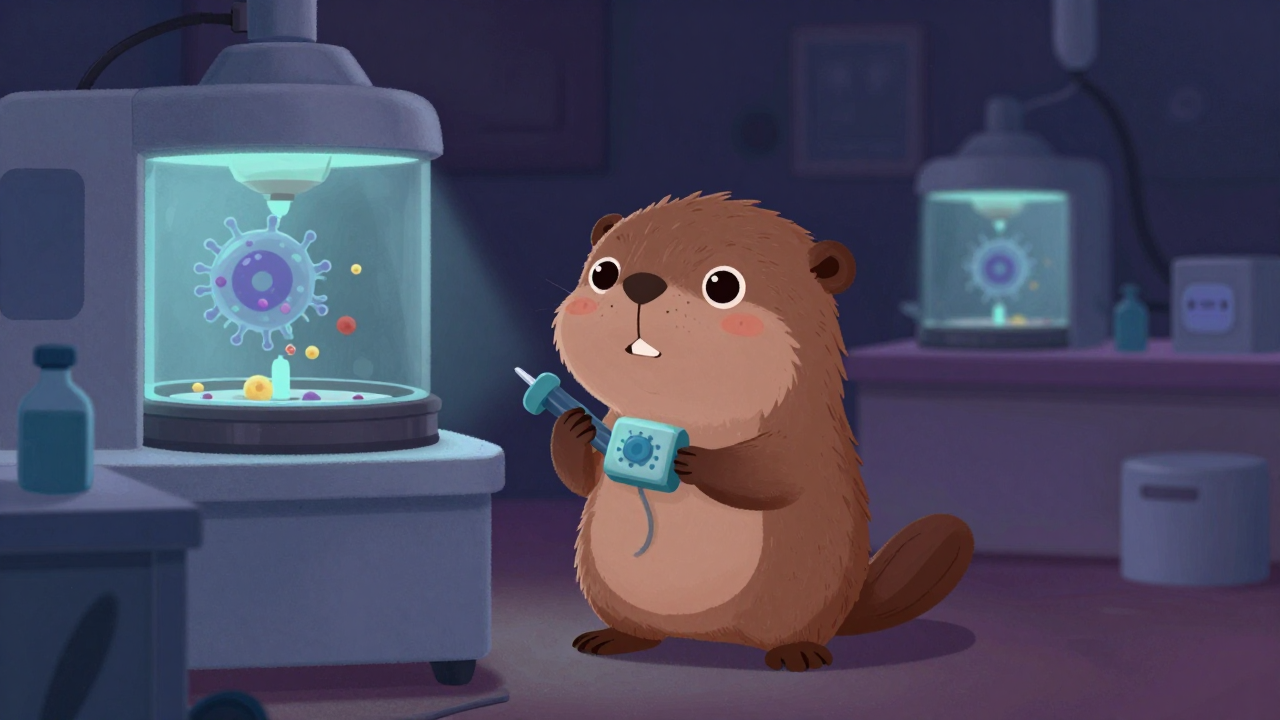 미생물정제원 직업 종사자가 업무를 수행하는 모습