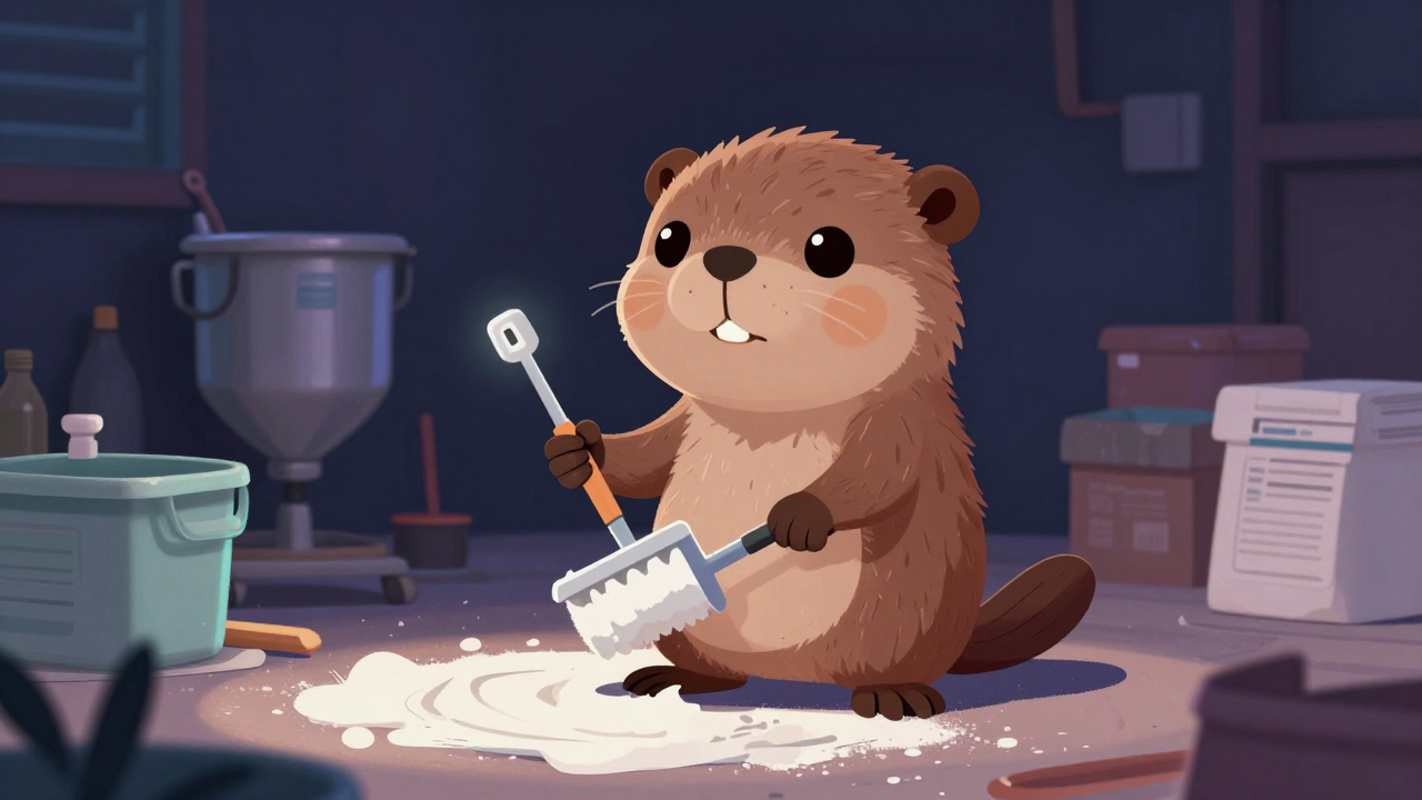 미장공 직업 종사자가 업무를 수행하는 모습