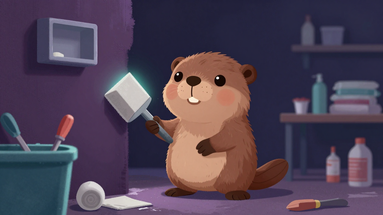 미장보조원(일반) 직업 종사자가 업무를 수행하는 모습