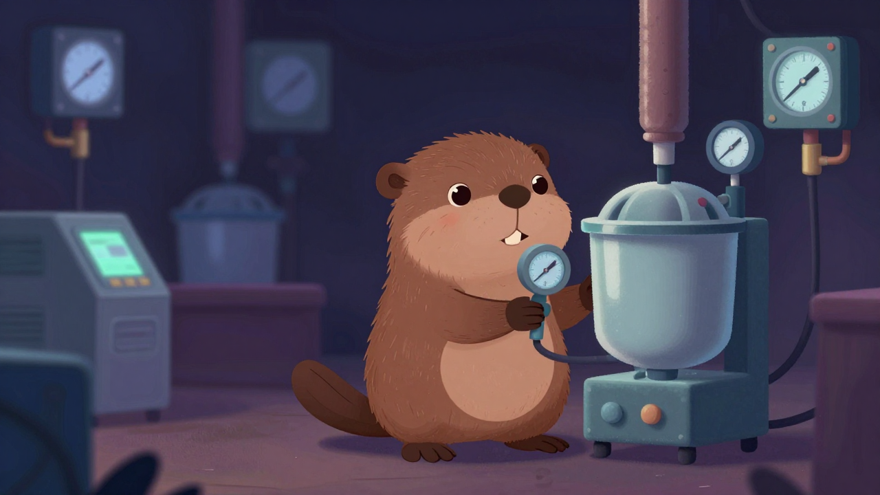 밀폐형혼련기조작원 직업 종사자가 업무를 수행하는 모습