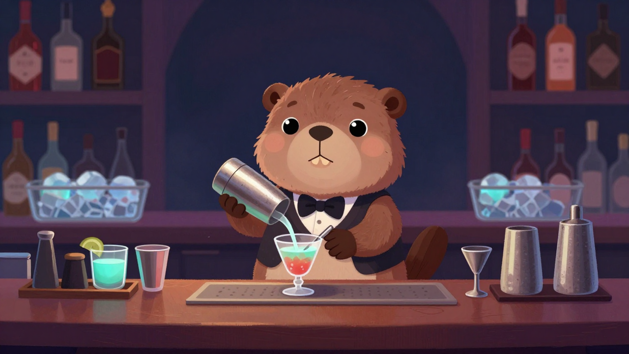 바텐더 직업 종사자가 업무를 수행하는 모습