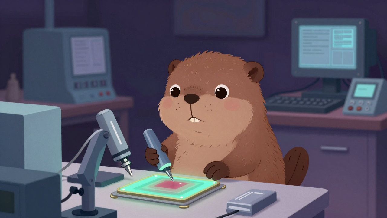 박막트랜지스터봉지원 직업 종사자가 업무를 수행하는 모습