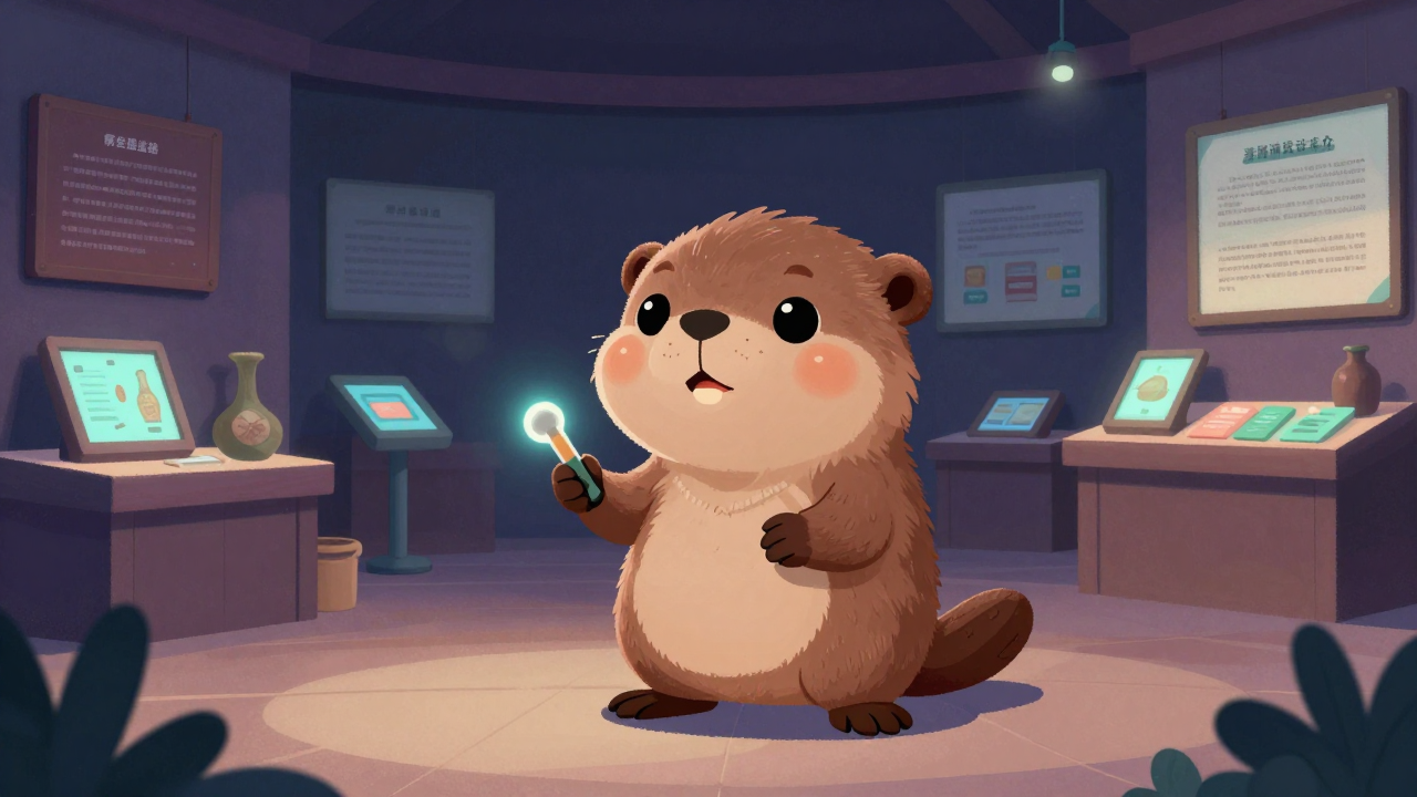 박물관교육사 직업 종사자가 업무를 수행하는 모습