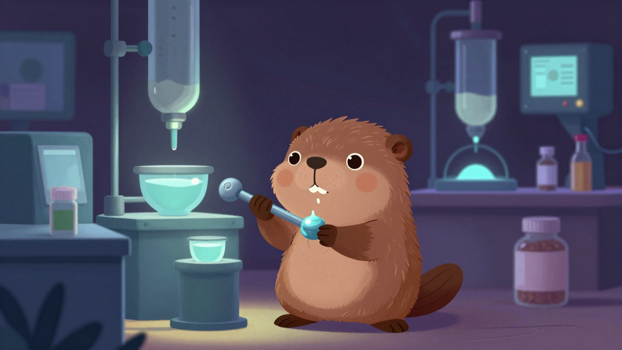 반고형제의약품생산원 직업 종사자가 업무를 수행하는 모습