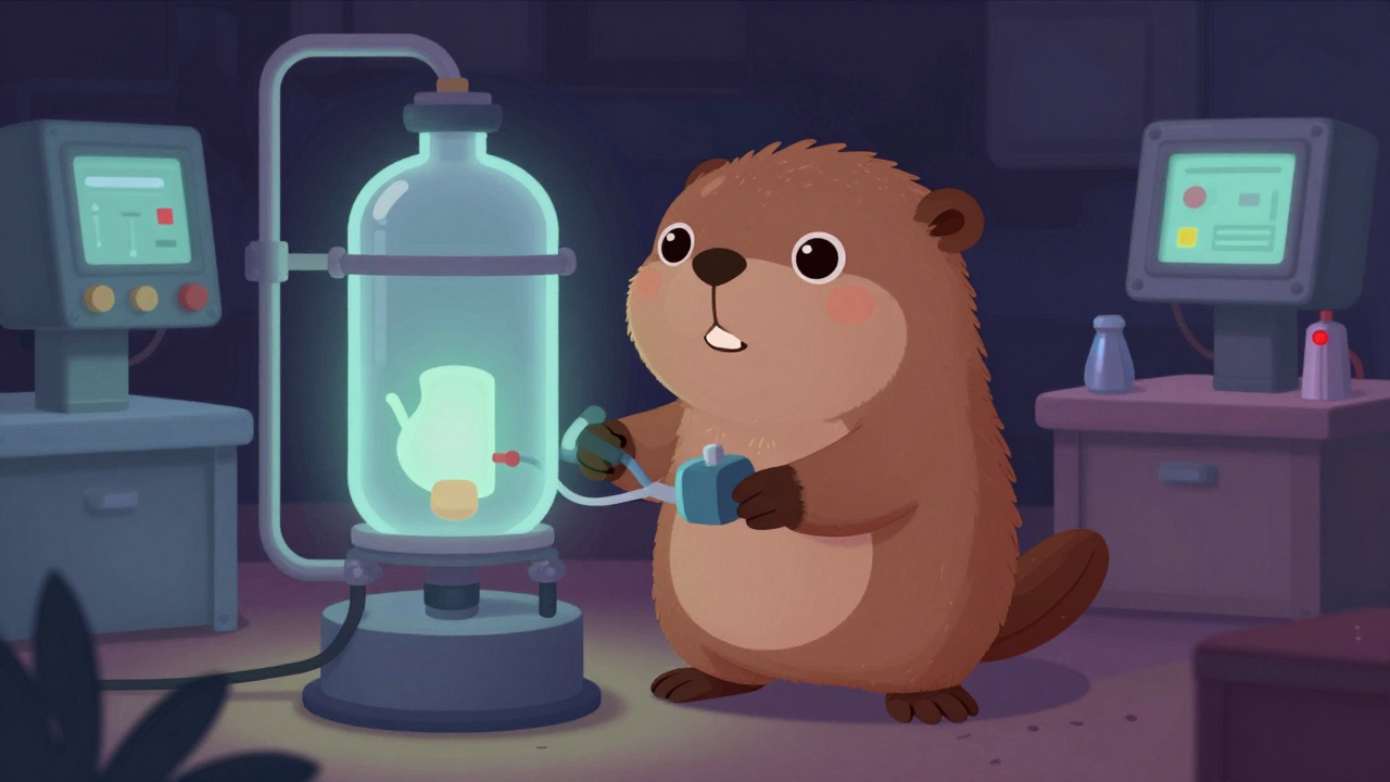 반응로장입원 직업 종사자가 업무를 수행하는 모습