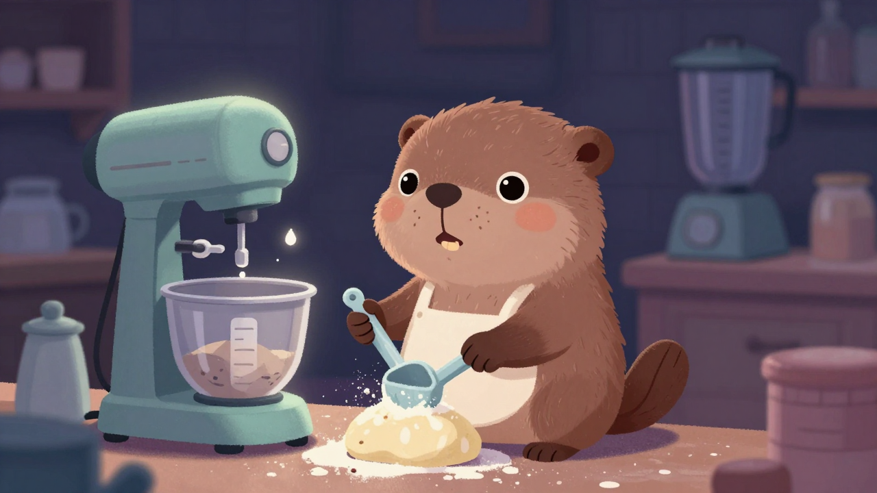 반죽혼합원 직업 종사자가 업무를 수행하는 모습