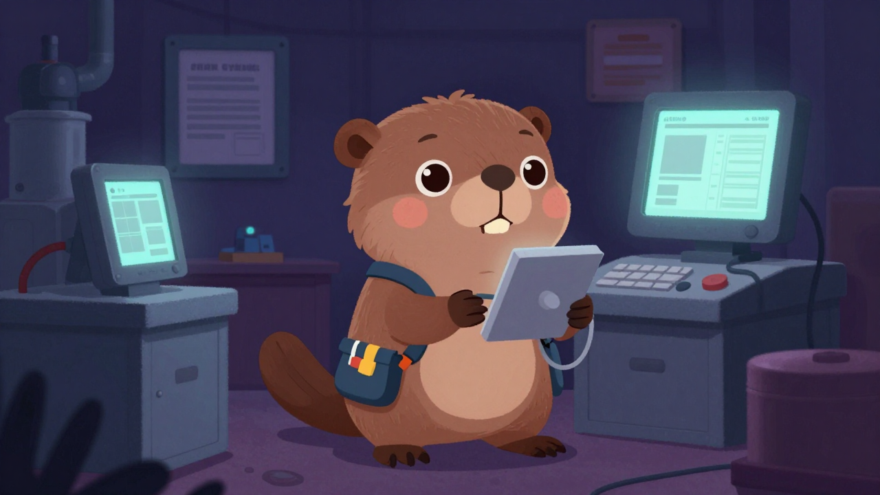 발전기계공무기술원 직업 종사자가 업무를 수행하는 모습