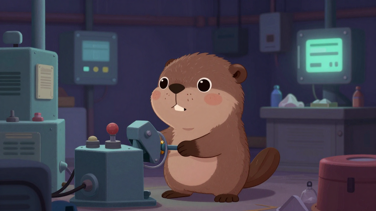 발전운전원 직업 종사자가 업무를 수행하는 모습