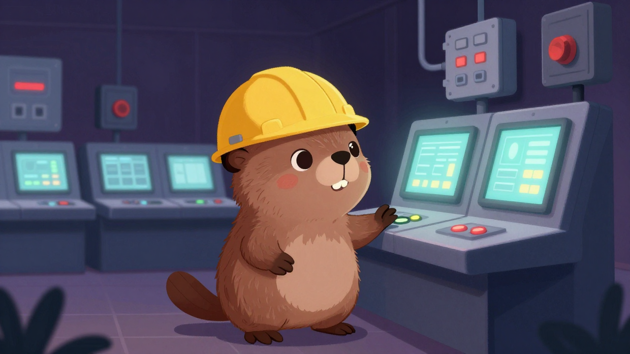 발전장치조작원 직업 종사자가 업무를 수행하는 모습