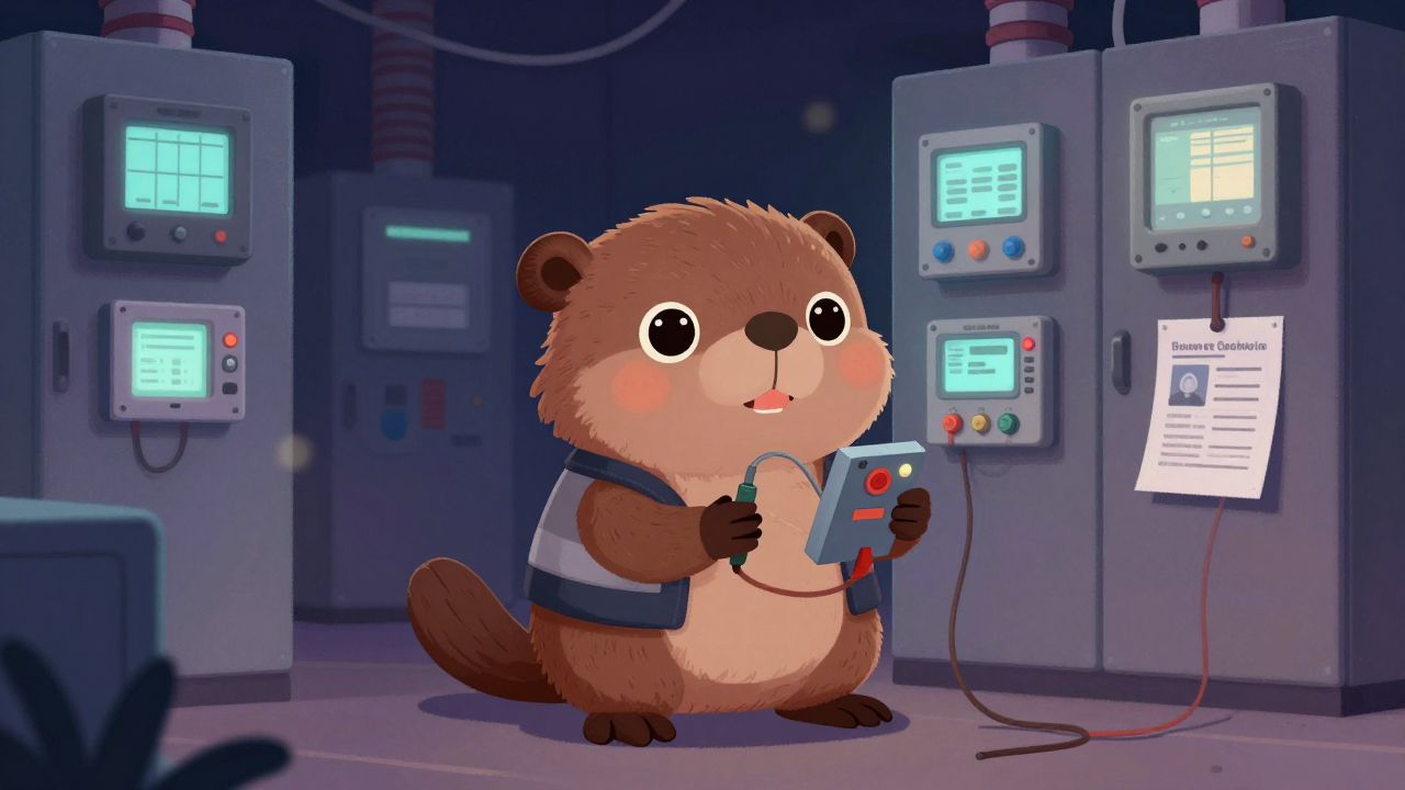 발전전기공무기술원 직업 종사자가 업무를 수행하는 모습