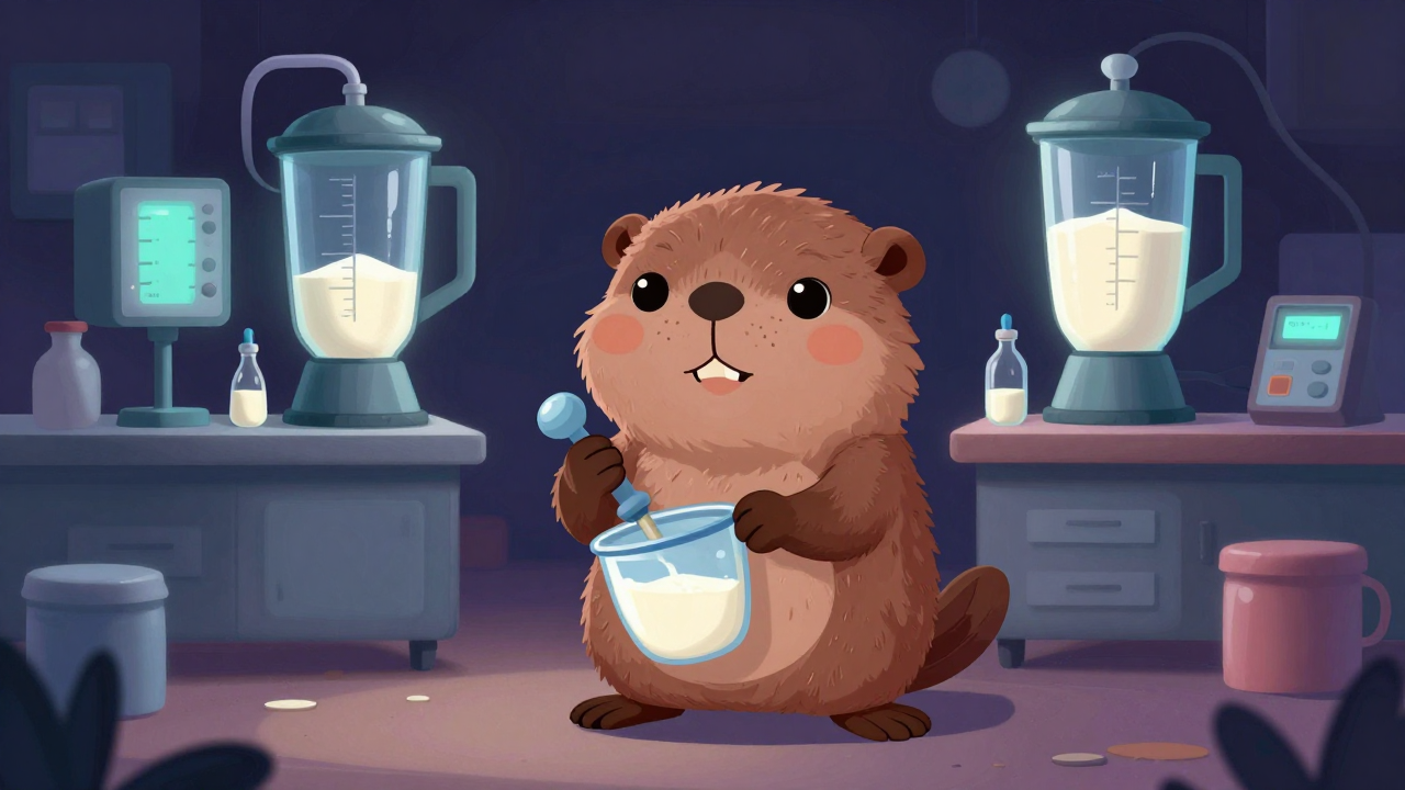 발효유균질액혼합원 직업 종사자가 업무를 수행하는 모습