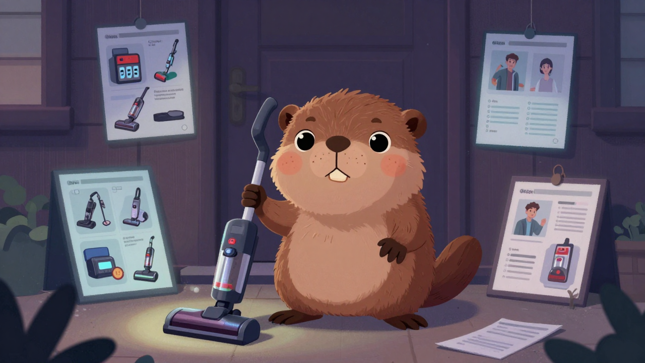 방문판매원 직업 종사자가 업무를 수행하는 모습