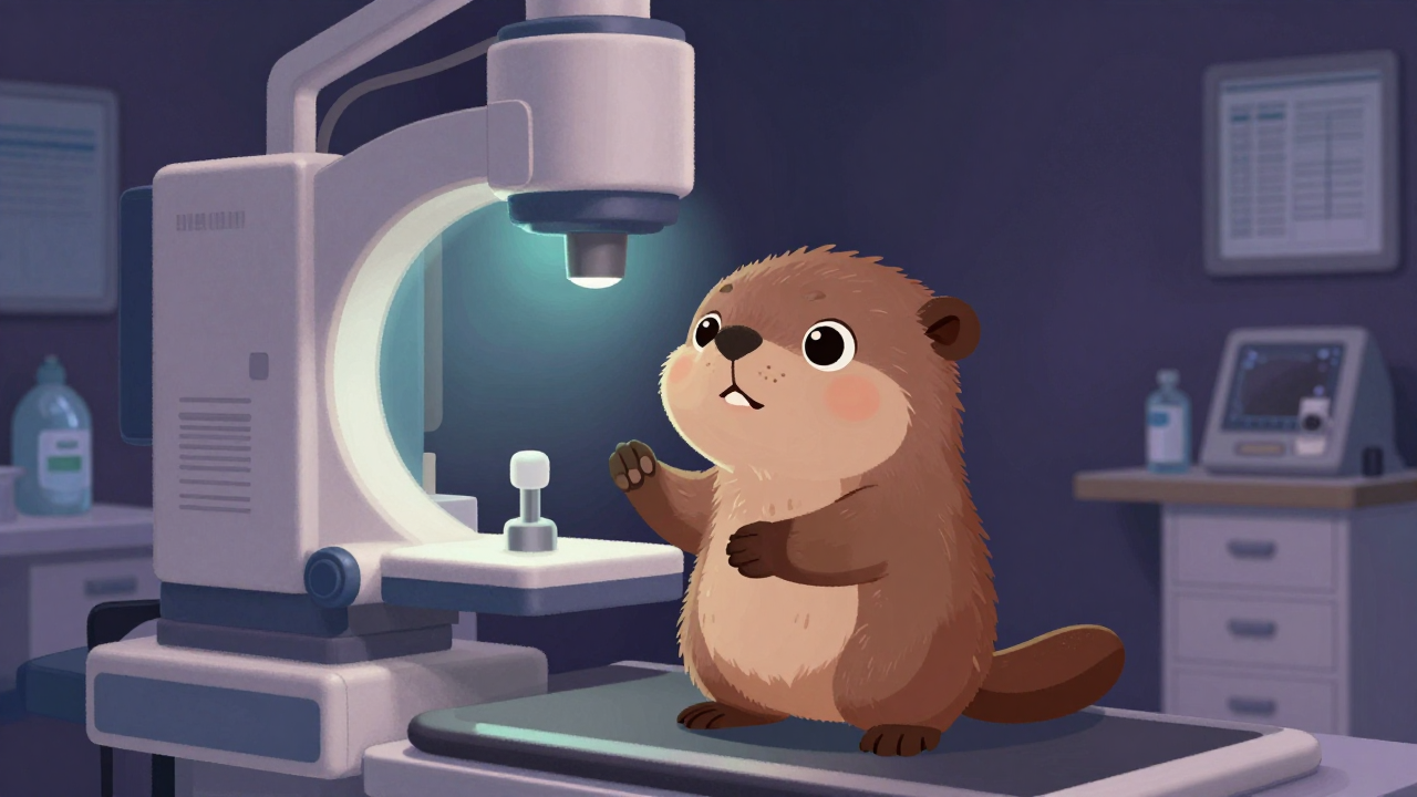 방사선사 직업 종사자가 업무를 수행하는 모습