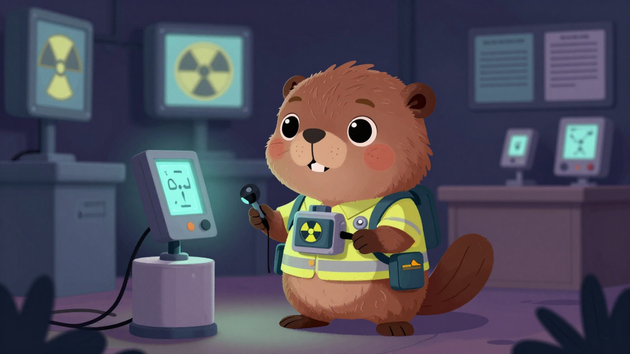 방사선안전관리요원 직업 종사자가 업무를 수행하는 모습