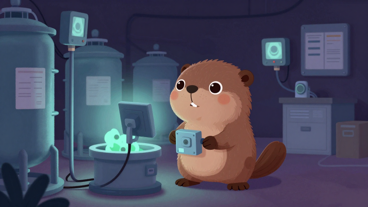 방사성폐기물관리원 직업 종사자가 업무를 수행하는 모습