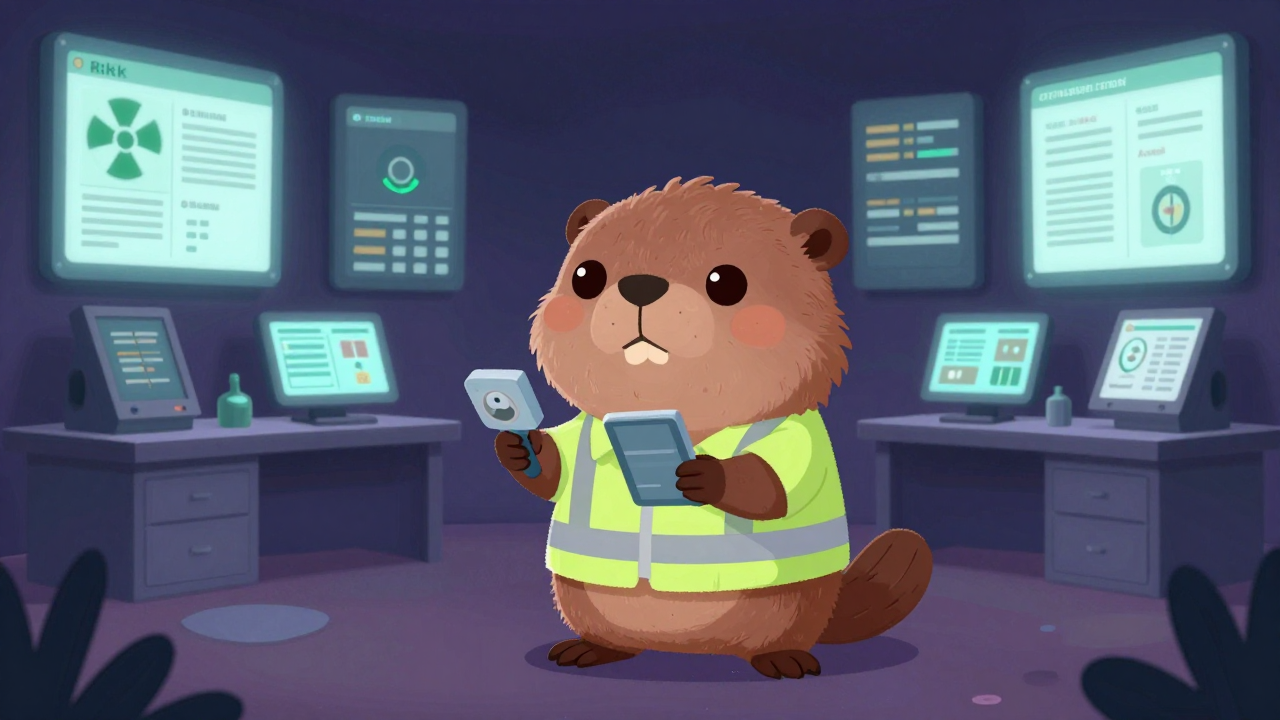 방사성폐기물처분시설안전성평가원 직업 종사자가 업무를 수행하는 모습