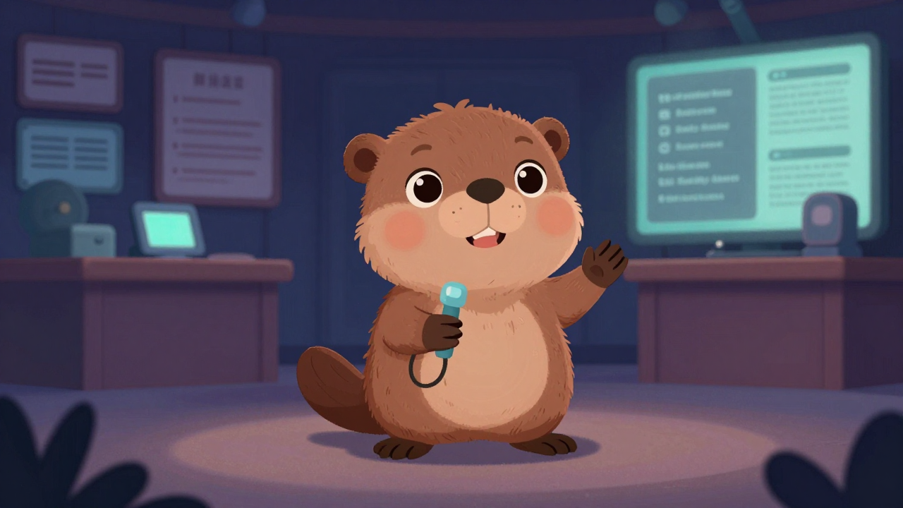 방송국견학안내원 직업 종사자가 업무를 수행하는 모습