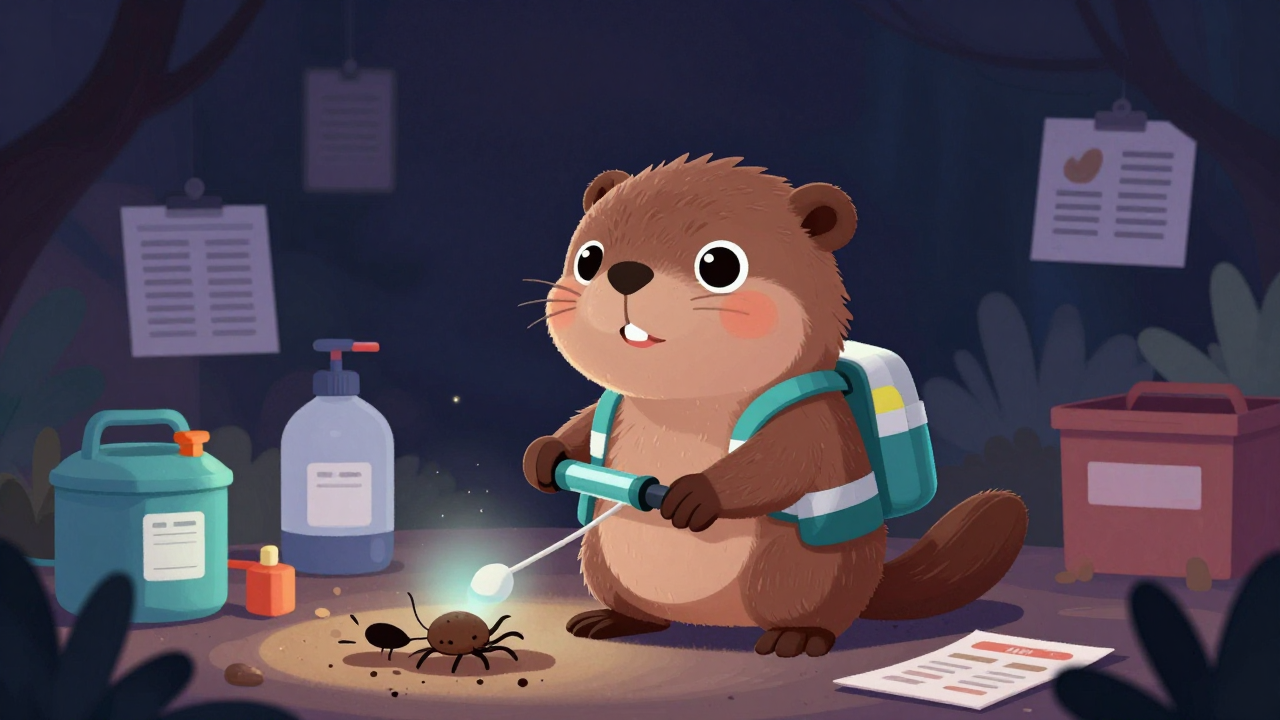 방역원 직업 종사자가 업무를 수행하는 모습