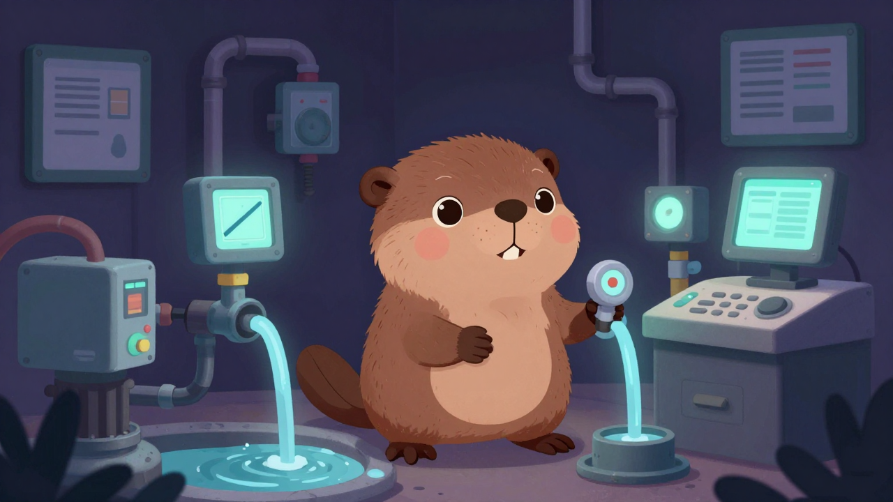 배수장관리원 직업 종사자가 업무를 수행하는 모습