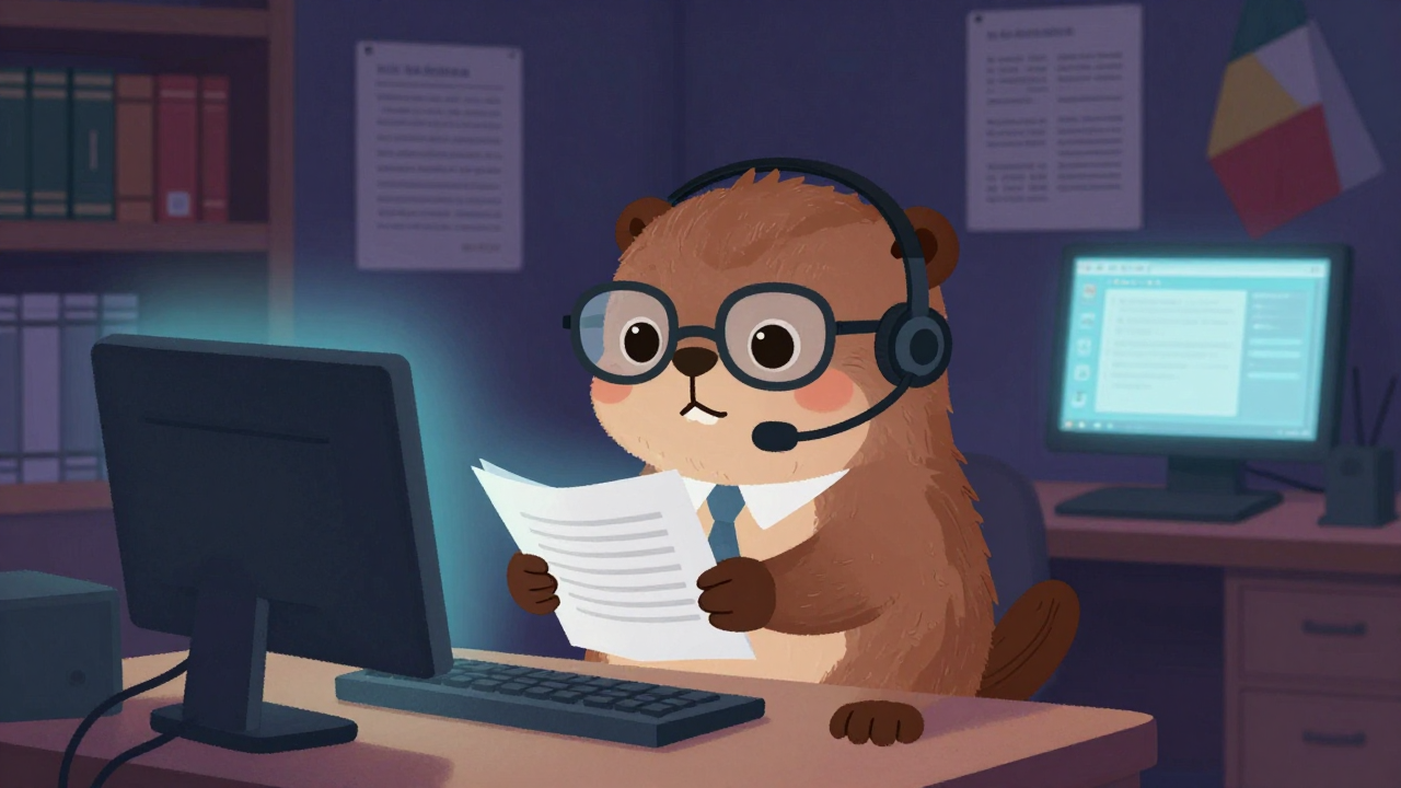 번역가 직업 종사자가 업무를 수행하는 모습