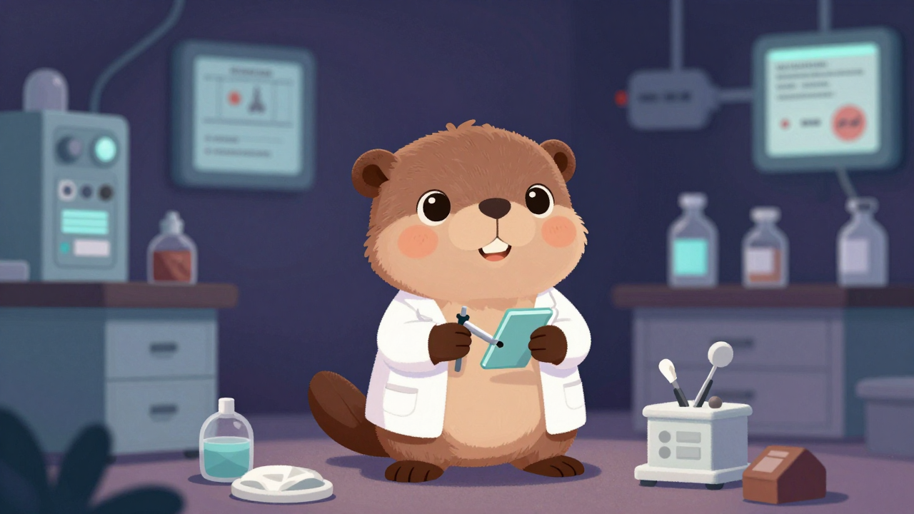 법의학자 직업 종사자가 업무를 수행하는 모습