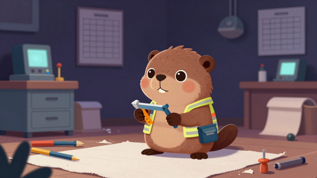 벽지검사원 직업 종사자가 업무를 수행하는 모습