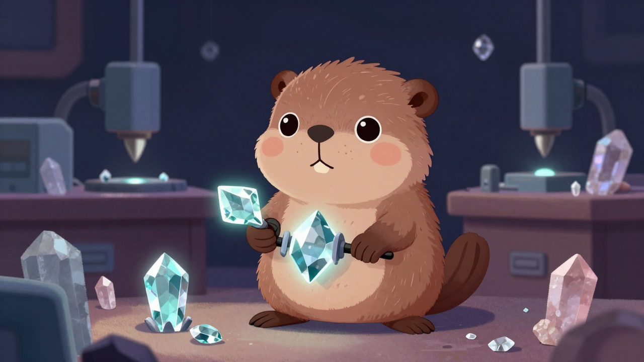 보석절단원 직업 종사자가 업무를 수행하는 모습