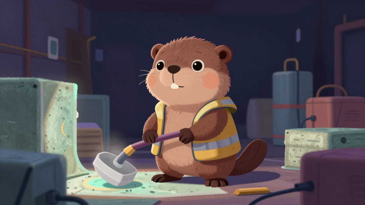 보온공 직업 종사자가 업무를 수행하는 모습