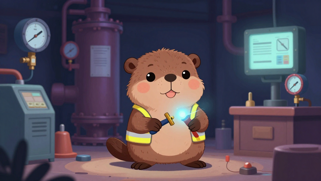 보일러제작반장 직업 종사자가 업무를 수행하는 모습