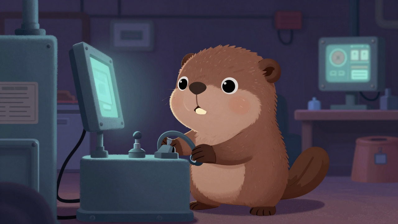 보일러조작원 직업 종사자가 업무를 수행하는 모습