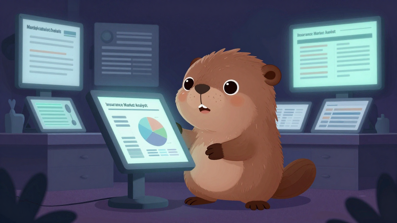 보험시장분석원 직업 종사자가 업무를 수행하는 모습