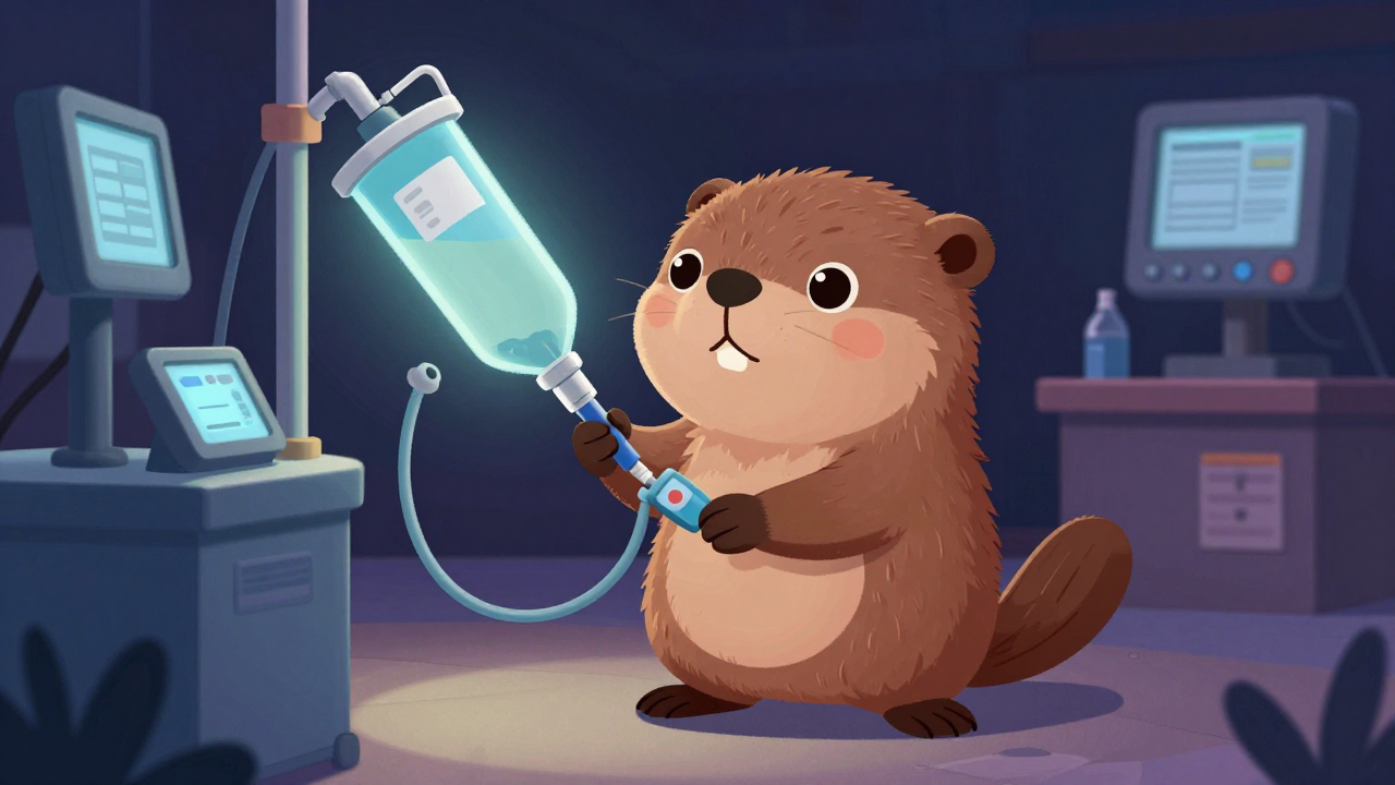 부동액충전원 직업 종사자가 업무를 수행하는 모습