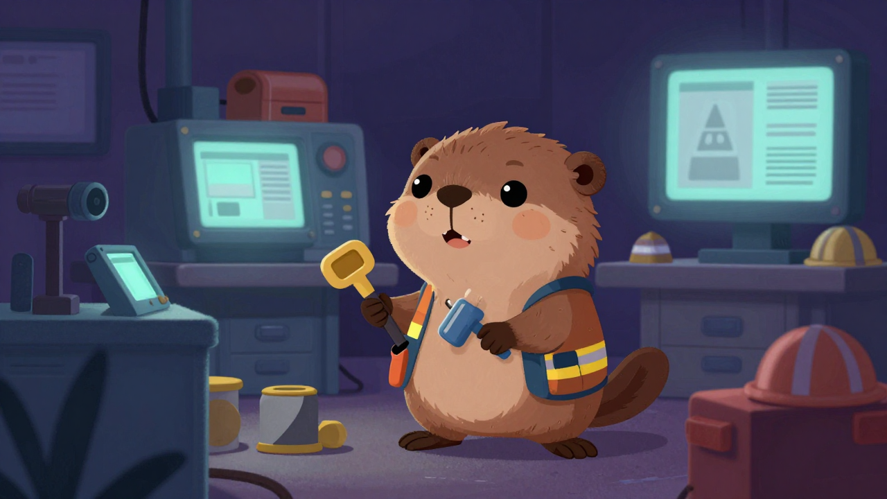 부두노무반장 직업 종사자가 업무를 수행하는 모습