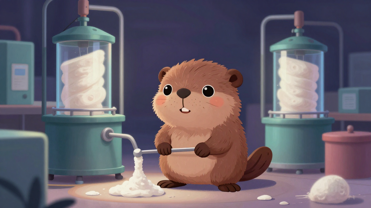 부잠사처리원 직업 종사자가 업무를 수행하는 모습